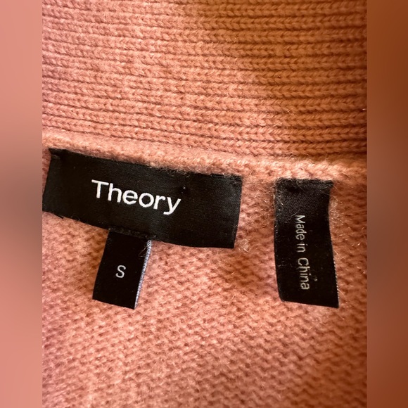 Theory 100% Cashmere Malinka Belted Wrap Cardigan in A Dark Mauve Color Sz S - Picture 5 of 13